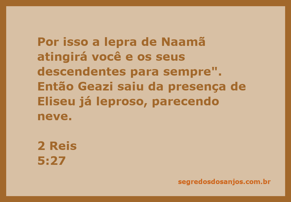 Geazi saindo da presença de Eliseu, já leproso, com a pele parecendo neve.
