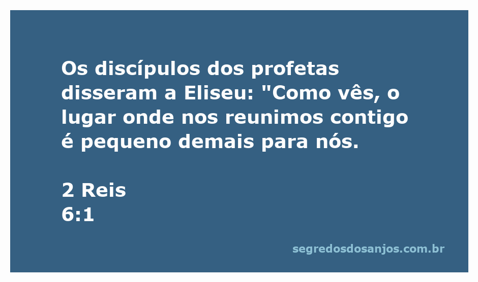 Os discípulos dos profetas conversando com Eliseu sobre a necessidade de um espaço maior para suas reuniões.