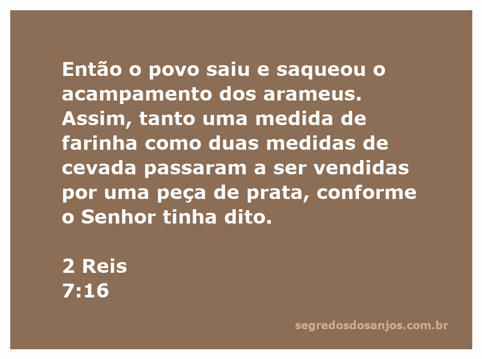 Pessoas saqueando o acampamento dos arameus após a vitória em 2 Reis 7:16
