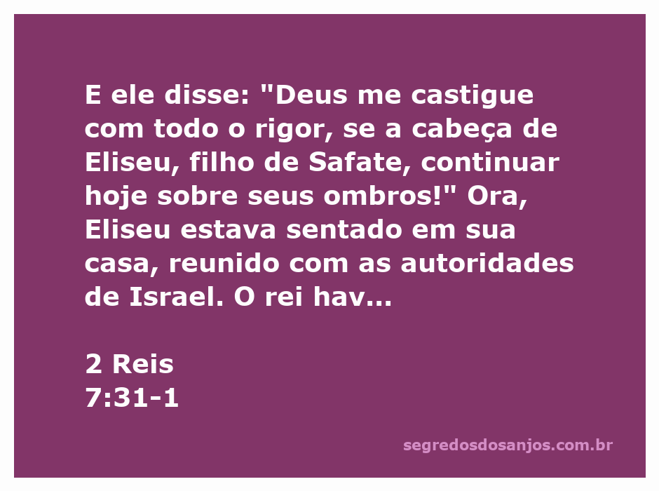 Representação de Eliseu e as autoridades de Israel discutindo sobre o aviso do rei sobre sua vida.