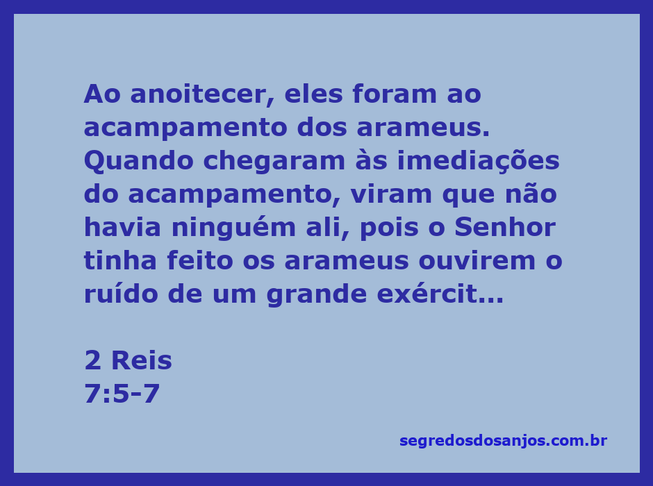 Imagem representando a fuga dos arameus ao ouvir o som de um grande exército, simbolizando a intervenção divina.