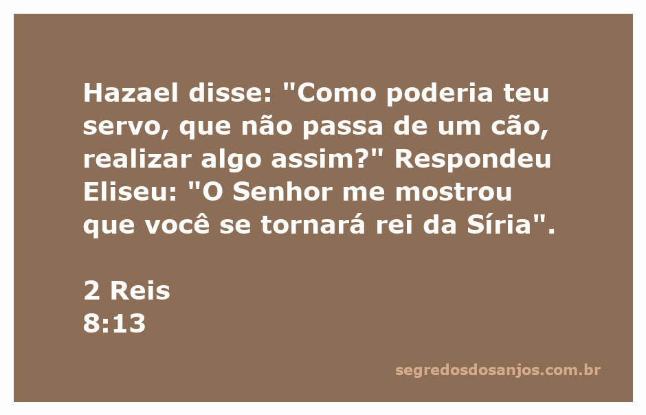 Eliseu profetizando a Hazael sobre seu futuro como rei da Síria.