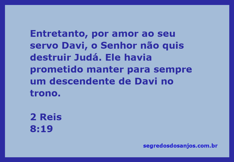 Representação da misericórdia divina em relação a Judá, mostrando a promessa de Deus a Davi.