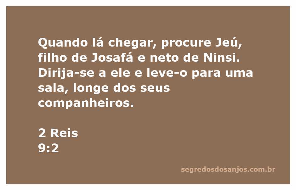 Jeú, filho de Josafá, sendo ungido como rei em uma sala isolada.