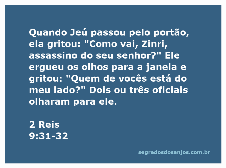 Jeú confronta Jezabel na janela enquanto oficiais observam.