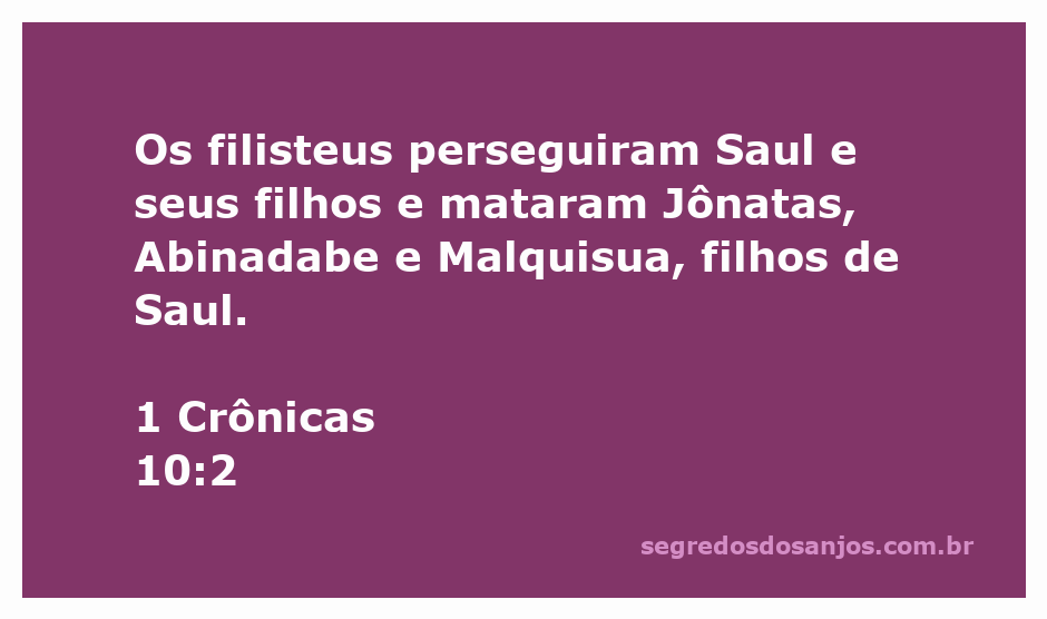 Representação da batalha entre os filisteus e os israelitas, destacando a morte de Jônatas, Abinadabe e Malquisua, filhos de Saul.