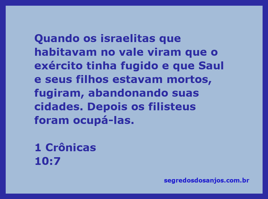 Cenas da batalha e a fuga dos israelitas após a morte de Saul e seus filhos.