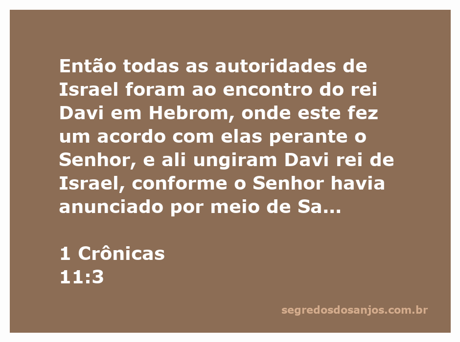 Davi sendo ungido rei de Israel em Hebrom por autoridades israelenses.