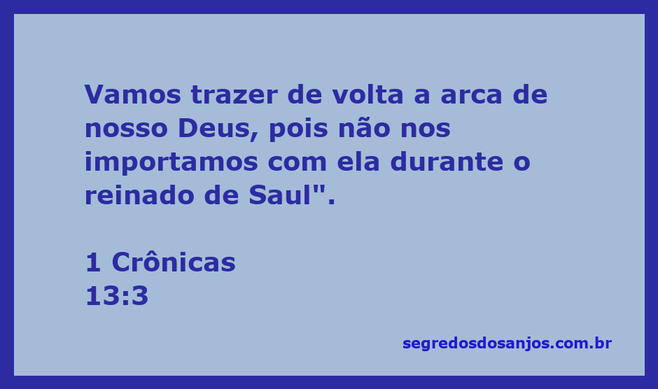 Imagem da arca da aliança sendo levada, simbolizando a devolução ao centro do culto a Deus.