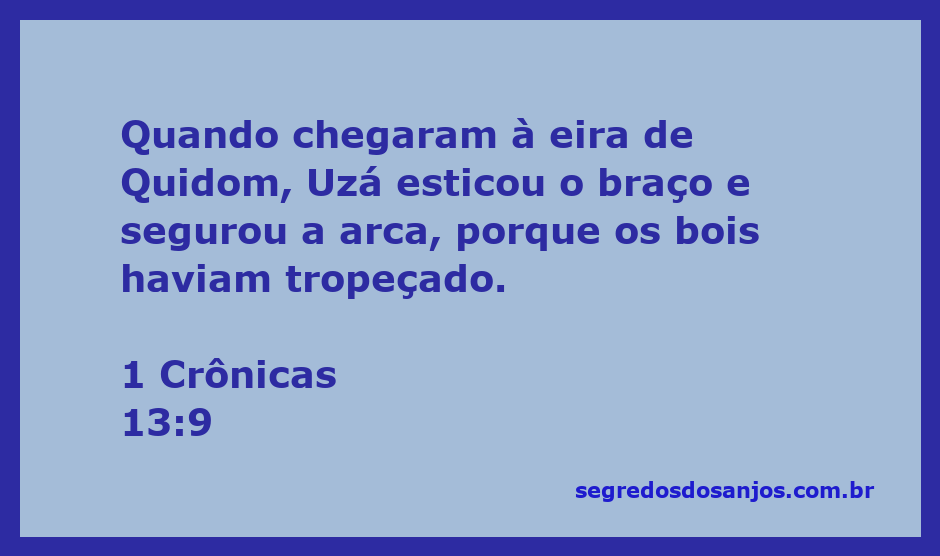 Uzá segurando a arca da aliança enquanto os bois tropeçam na eira de Quidom.