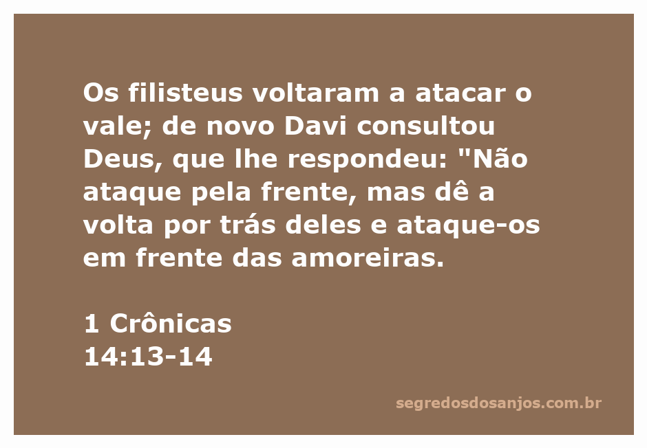 Davi consultando Deus antes de atacar os filisteus no vale das amoreiras.