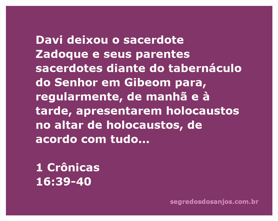 Sacerdotes realizando holocaustos no altar do tabernáculo em Gibeom, seguindo a lei do Senhor.