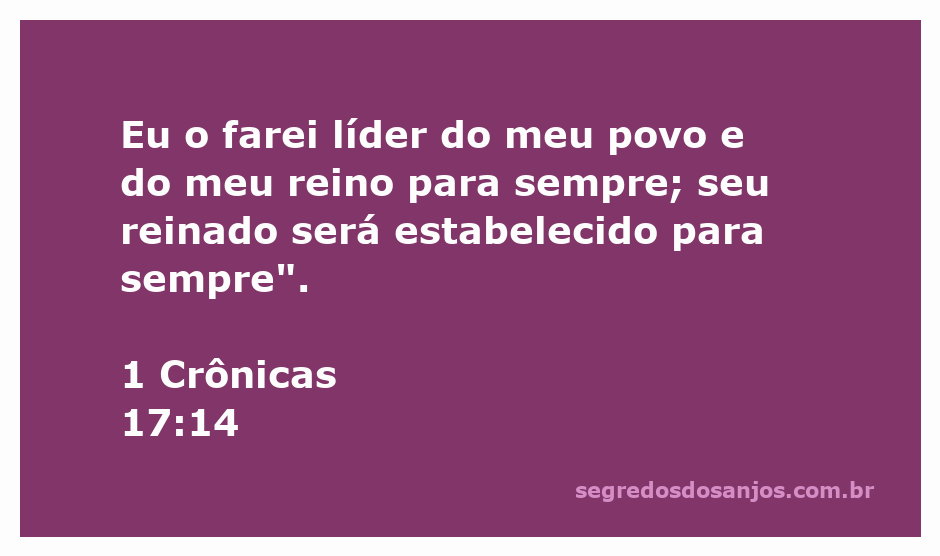 Imagem representativa da promessa divina a um líder do povo, simbolizando a eternidade do reinado.
