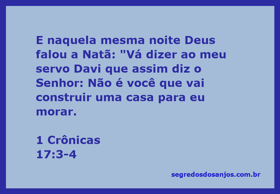 Deus fala com Natã sobre a construção do templo por Davi