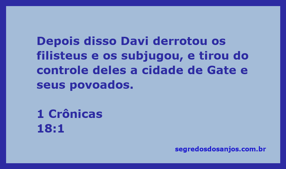 Davi derrotando os filisteus e conquistando a cidade de Gate.