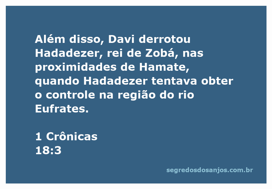 Davi derrotando Hadadezer, rei de Zobá, nas proximidades do rio Eufrates.