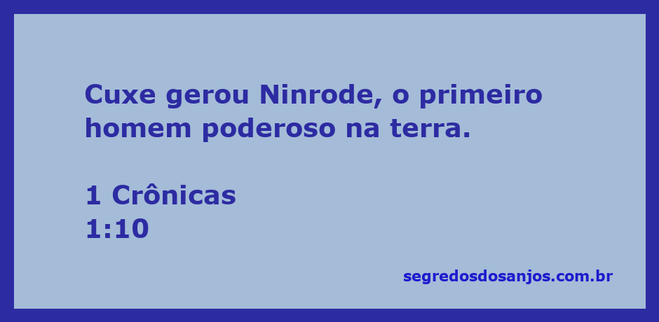 Imagem representativa de Ninrode, o primeiro homem poderoso na terra, filho de Cuxe, conforme descrito em 1 Crônicas 1:10.