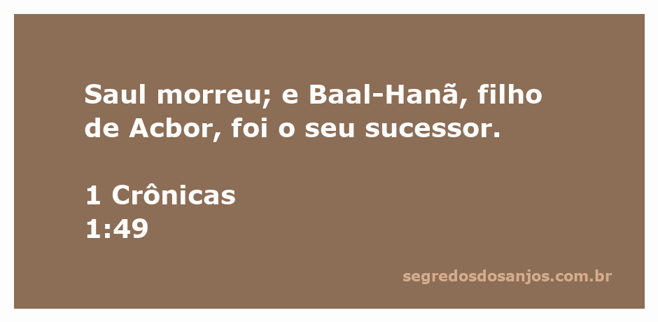 Ilustração representando a sucessão de Saul por Baal-Hanã, filho de Acbor, conforme descrito em 1 Crônicas 1:49.
