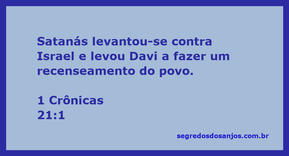 Imagem representando a tentação de Davi por Satanás para realizar um recenseamento em Israel.