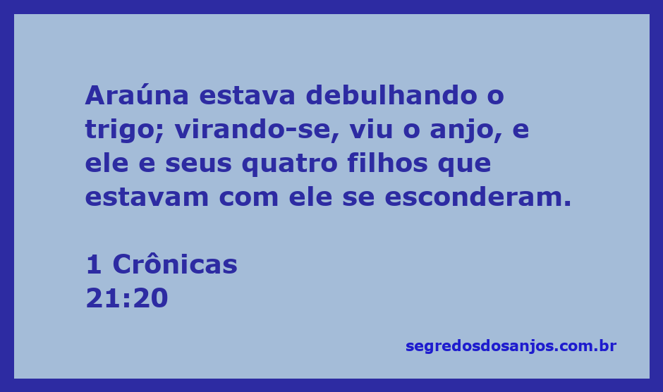 Araúna debulhando trigo ao ver um anjo