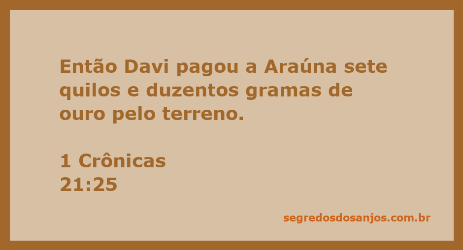 Reprodução artística de Davi comprando o terreno de Araúna com ouro
