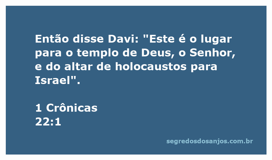 Davi proclamando o local do templo de Deus em Israel