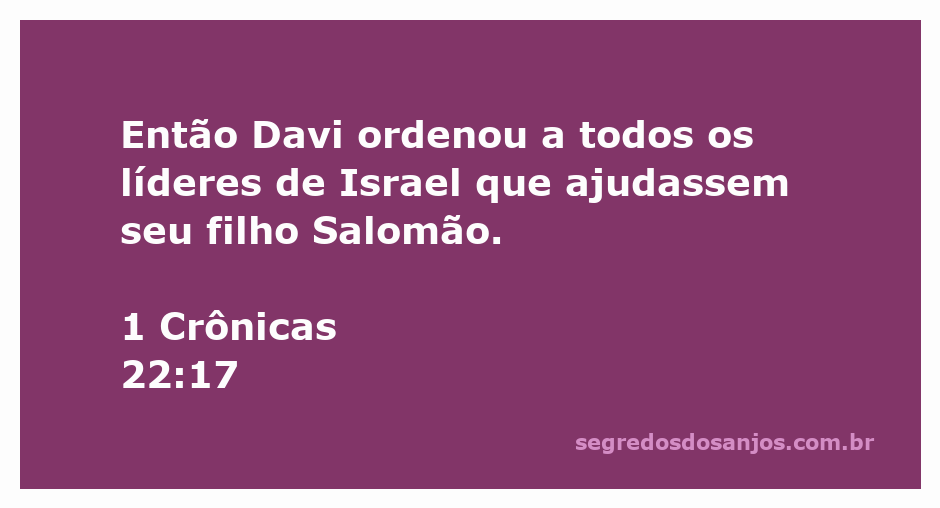 Davi orientando os líderes de Israel para apoiar Salomão na construção do templo.