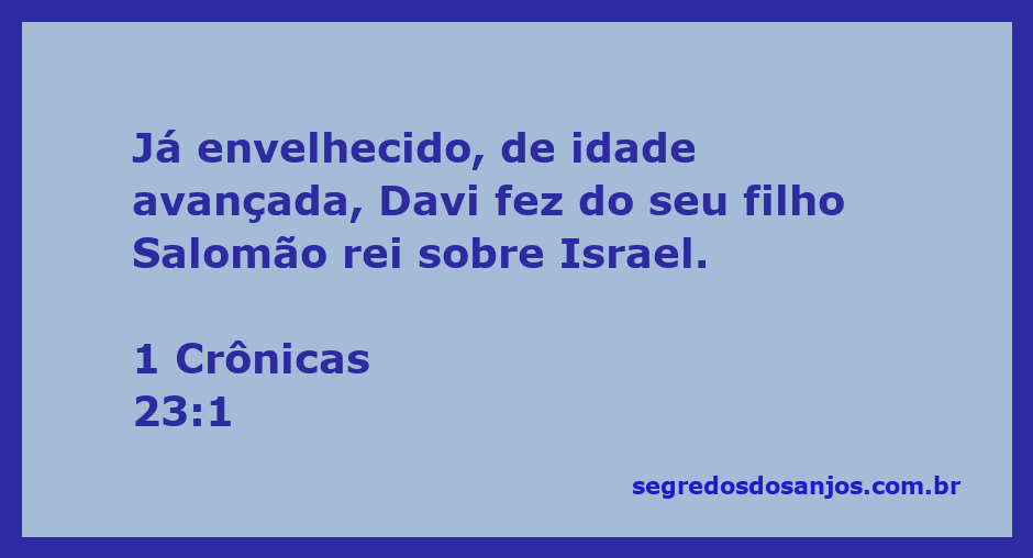 Davi, já idoso, coroando seu filho Salomão como rei de Israel