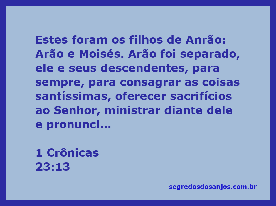 Imagem representando os filhos de Anrão, Arão e Moisés, com foco na consagração e sacrifícios ao Senhor.