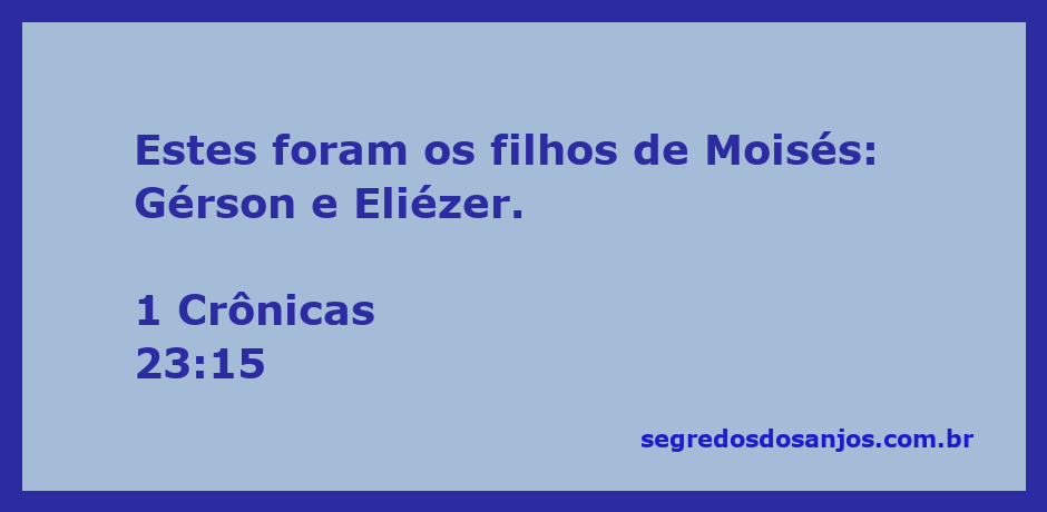 Filhos de Moisés, Gérson e Eliézer, mencionados em 1 Crônicas 23:15.