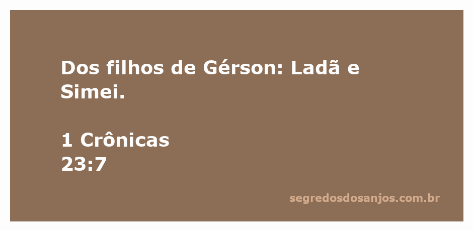 Ilustração dos filhos de Gérson, Ladã e Simei, mencionados em 1 Crônicas 23:7.