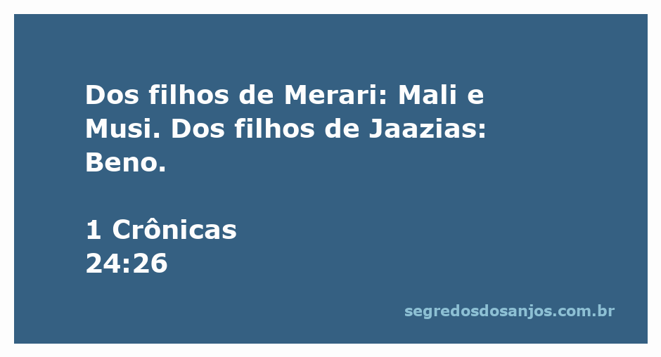 Representação dos filhos de Merari e Jaazias mencionados em 1 Crônicas 24:26