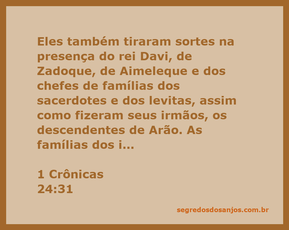 Reunião de sacerdotes e levitas durante a seleção de famílias na presença do rei Davi.