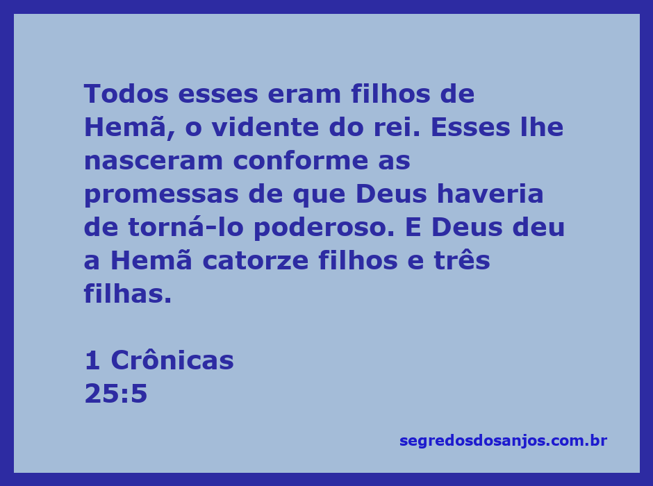 Imagem que ilustra a bênção de Deus a Hemã, o vidente do rei, e sua grande família.