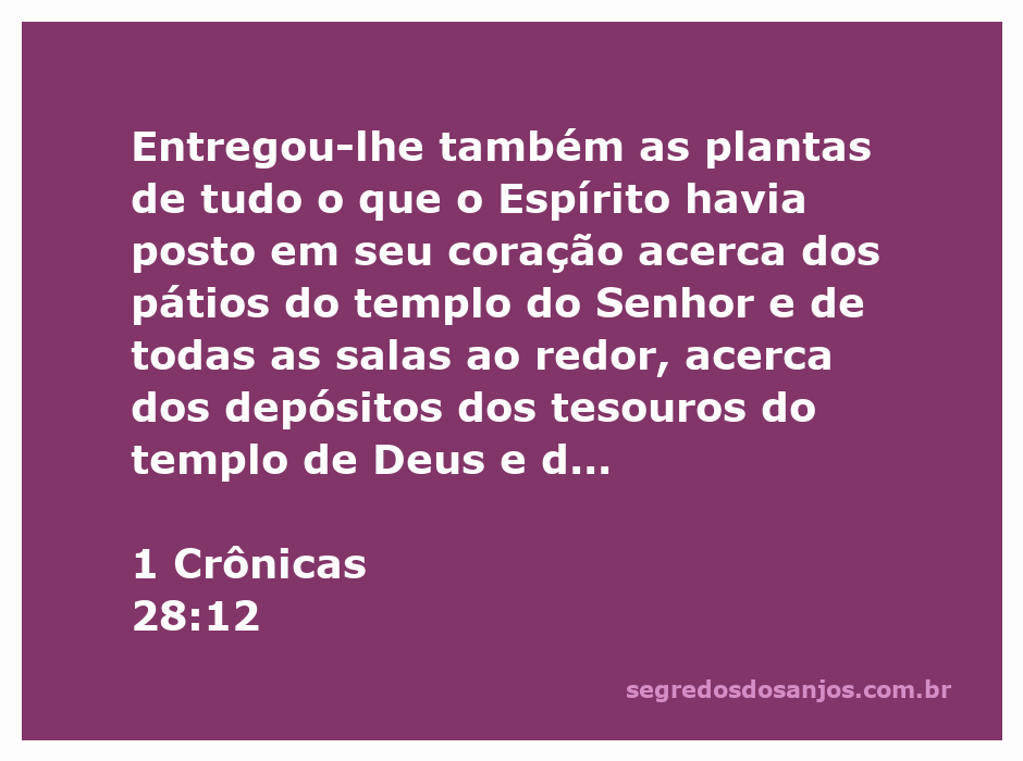Imagem representativa de 1 Crônicas 28:12, destacando as plantas do templo e os depósitos sagrados.