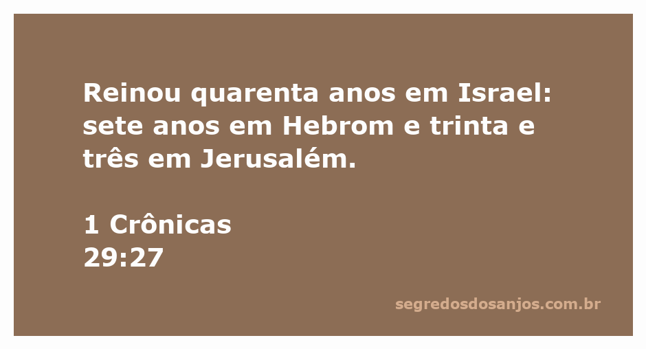 Reinado de 40 anos de um rei em Israel, representando a divisão do tempo entre Hebrom e Jerusalém.