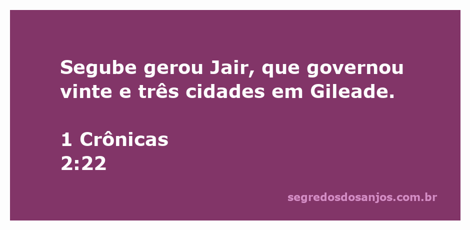 Imagem representativa de Jair, líder das 23 cidades em Gileade, conforme 1 Crônicas 2:22.