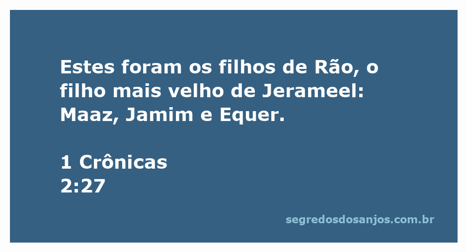 Imagem representativa dos filhos de Rão, incluindo Maaz, Jamim e Equer, mencionados em 1 Crônicas 2:27.
