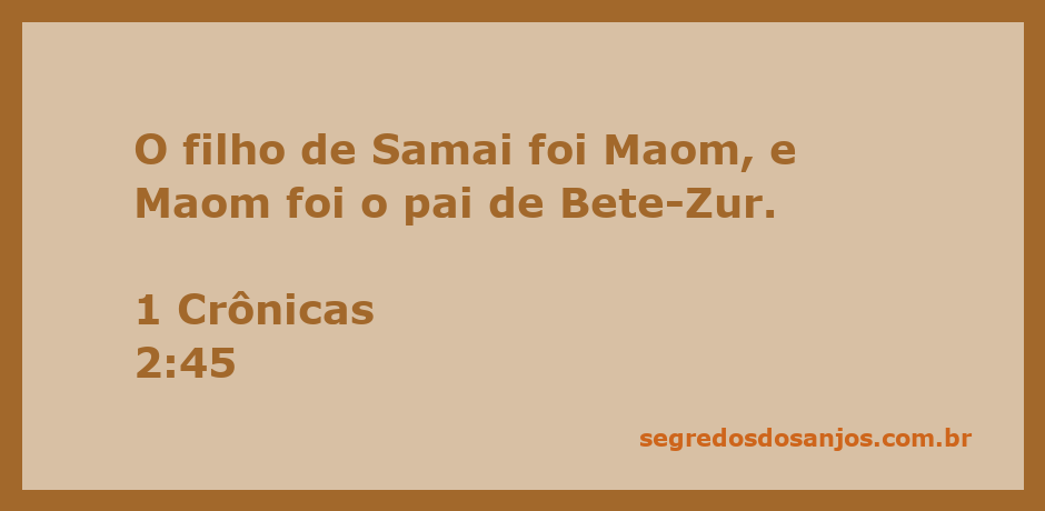 Genealogia de Maom, filho de Samai, mencionada em 1 Crônicas 2:45