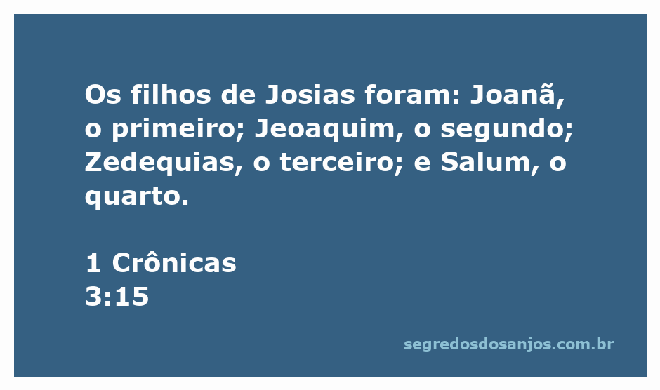 Representação dos filhos de Josias mencionados em 1 Crônicas 3:15