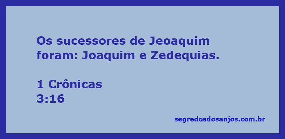 Genealogia de Jeoaquim, incluindo seus sucessores Joaquim e Zedequias.