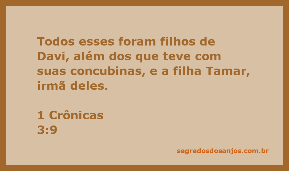 Representação dos filhos de Davi, incluindo a filha Tamar, conforme mencionado em 1 Crônicas 3:9.