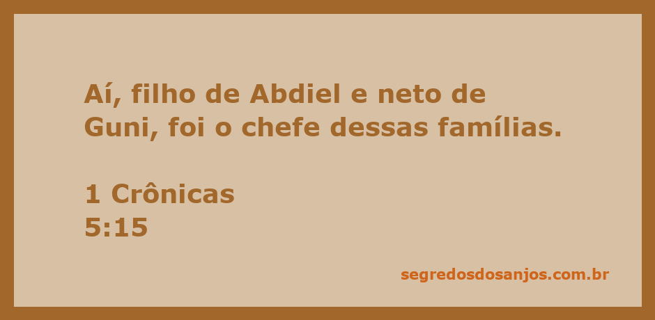 Representação de Aí, filho de Abdiel, líder das famílias mencionadas em 1 Crônicas 5:15.