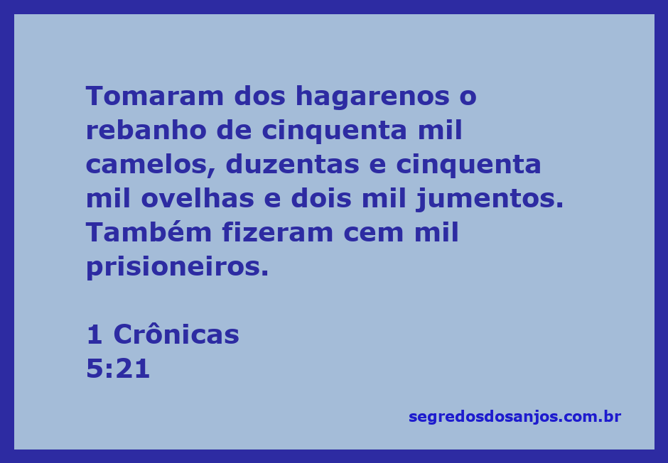 Ilustração da conquista de rebanhos e prisioneiros mencionada em 1 Crônicas 5:21.