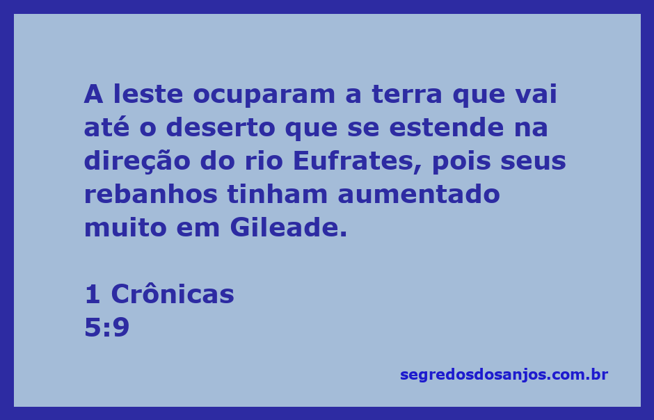 Mapa da região de Gileade e do rio Eufrates, ilustrando a ocupação dos habitantes a leste.