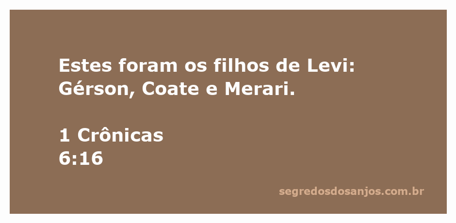 Imagem representativa dos filhos de Levi: Gérson, Coate e Merari, conforme 1 Crônicas 6:16