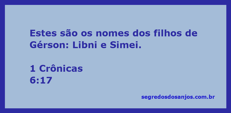 Nomes dos filhos de Gérson, Libni e Simei, escritos em uma antiga tabela de registro bíblico.