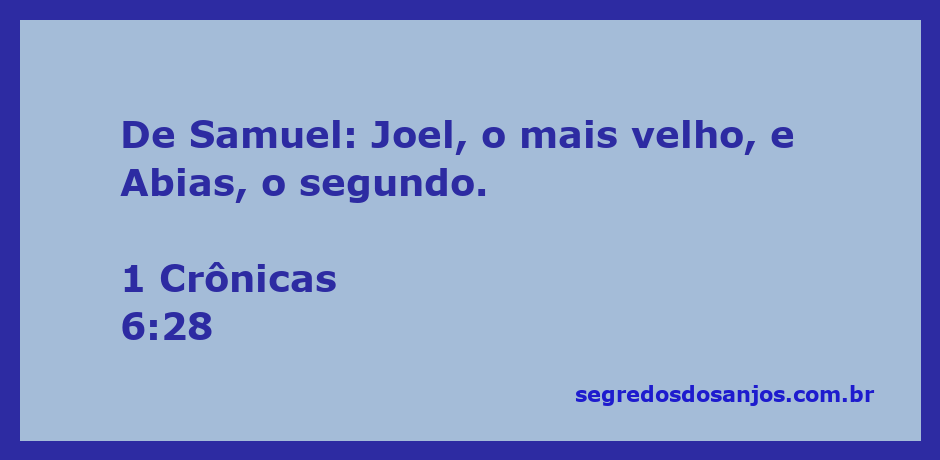 Imagem representativa dos descendentes de Samuel, destacando Joel e Abias.