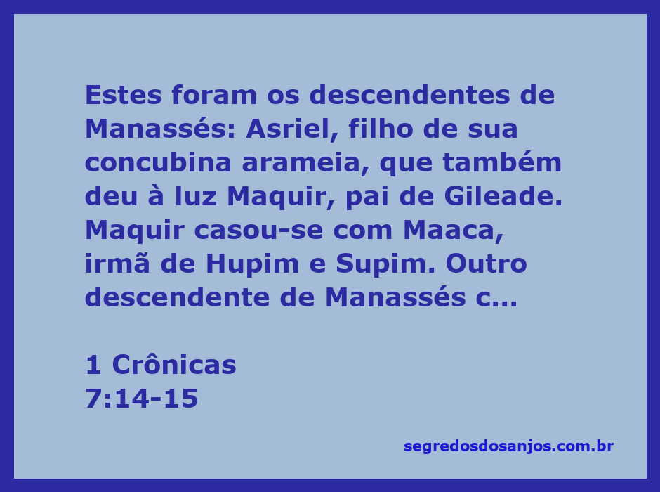 Genealogia de Manassés, destacando seus descendentes e suas ligações familiares.