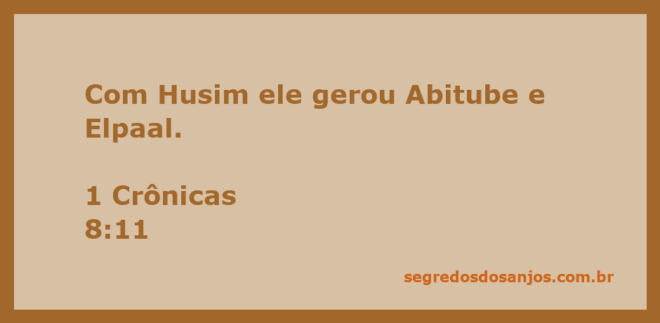 Representação da genealogia de Husim, destacando seus filhos Abitube e Elpaal.